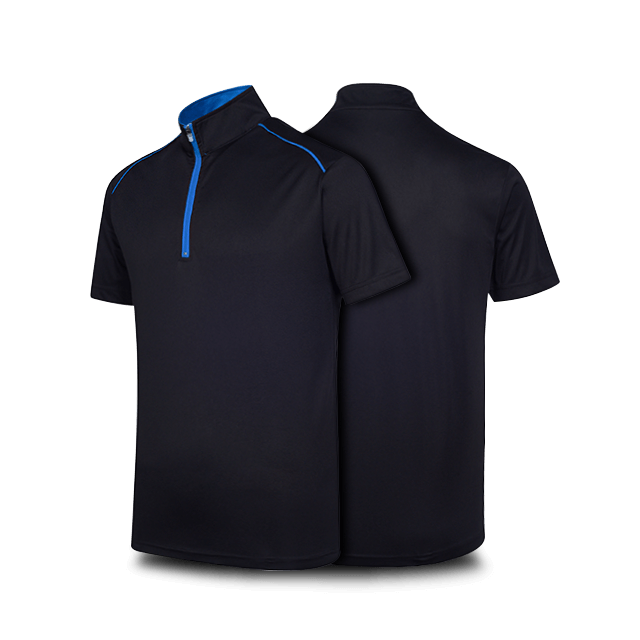 "Oriental" Zip Up Collar Polo T-Shirt-2803
