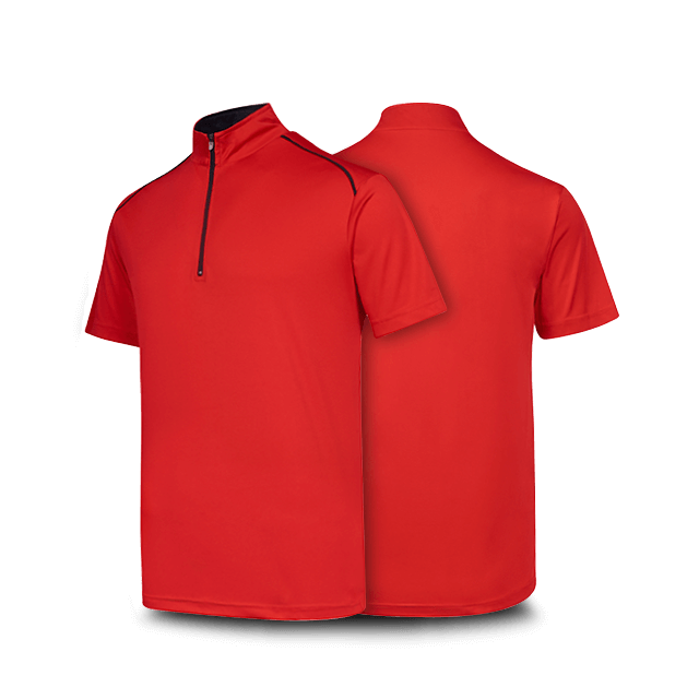 "Oriental" Zip Up Collar Polo T-Shirt-2804