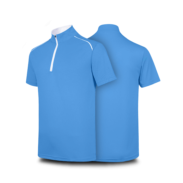 "Oriental" Zip Up Collar Polo T-Shirt-2810