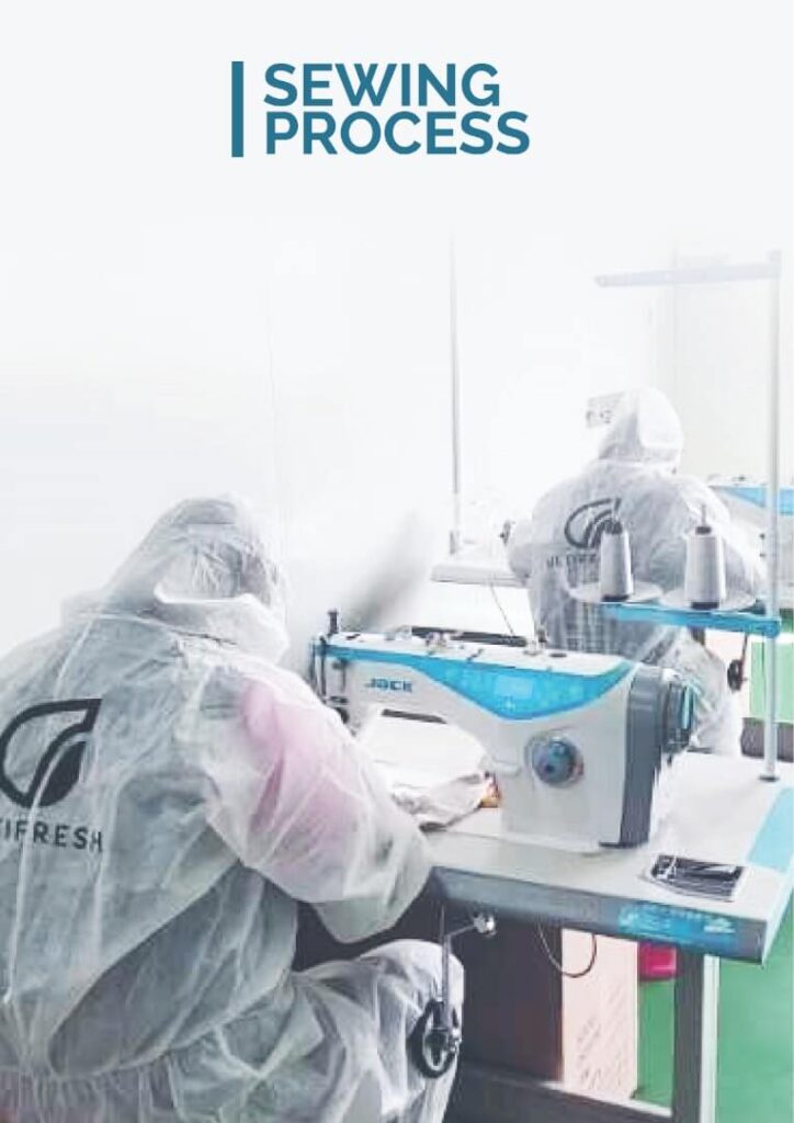 Sewing process of Ultifresh disposable mask