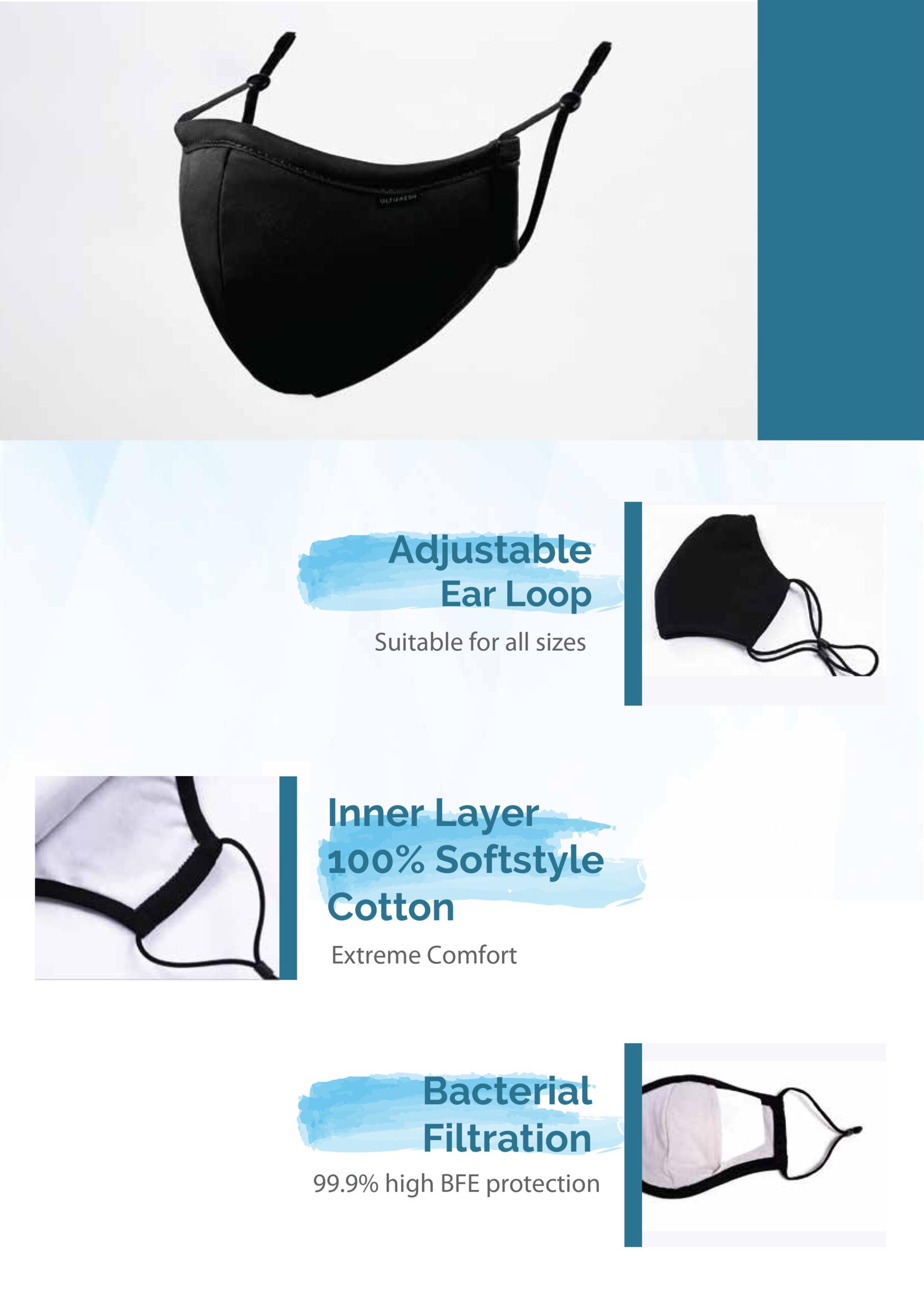 Ultifresh Reusable Mask Product Features 