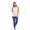 Ultifresh Raglan Long Sleeve T-Shirt _ White+Orange