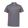 Beam Polo T-Shirt (Unisex) _ Dark Grey + Red